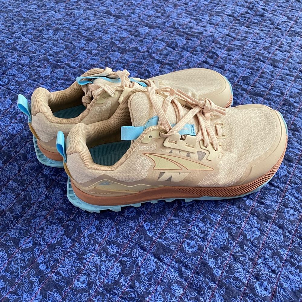 Altra Peach and Light Blue Trail Running Shoes